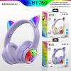 BT750 Wireless Cat Ear Over-Ear Headset for Kids - Gradient Design, Bluetooth, Gaming & Streaming
