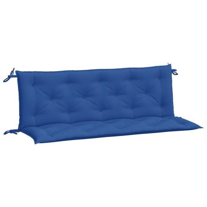 VidaXL Set of 2 Garden Bench Cushions, Bench Cover with Tie Strings, Waterproof Outdoor Cushion, Blue 361707