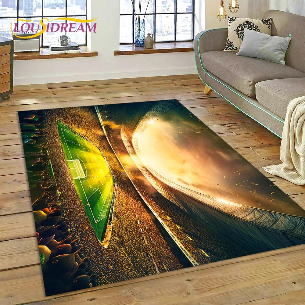 

3D футбольне футбольне поле Килимок для спальні Вітальня Домашній диван Прикраса, Діти грають у гру Великий декор Килимок Подарунок 70x100cm( 27x39in )