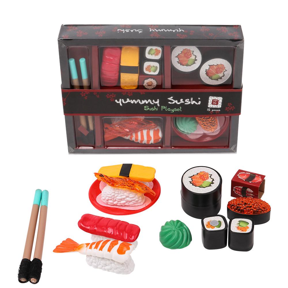 Set De Sushis En Bois – 8 Pièces + Accessoires – Jouet Cuisine Éducatif – Baguettes, Bols, Sauce – Dès 3 Ans – Cadeau Créatif