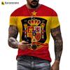 Ισπανική Σημαία 3D Εκτυπωμένο T-shirt Ανδρικό Harajuku Casual Oversized T-shirt Unisex Hip Hop Streetwear Cool Τοπ