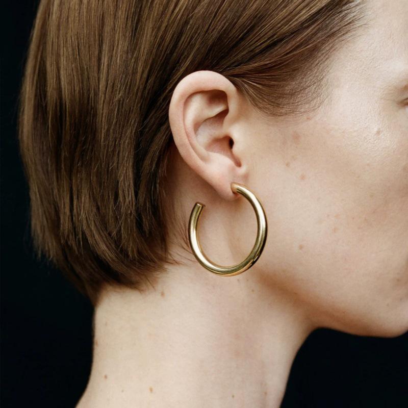 SophieBu*ai Minimalist Circle Ear Cuffs - Elegant High-End Hoops Earrings