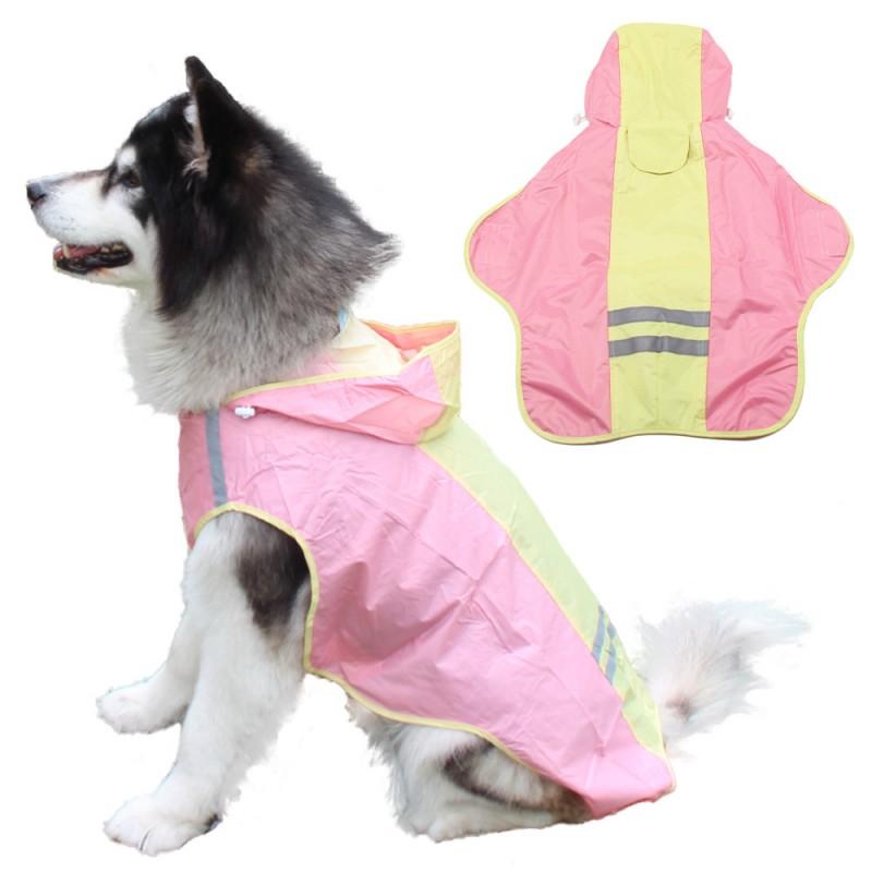 Waterproof Dog Raincoat With Reflective Stripes Small Medium Large Breeds Outdoor Walk In Rain