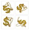 Rapper Chain Costumes Hip Hop Punk Parties Party Cosplays Golden Chain Dollars Sign Necklace Pendant Golden Necklace