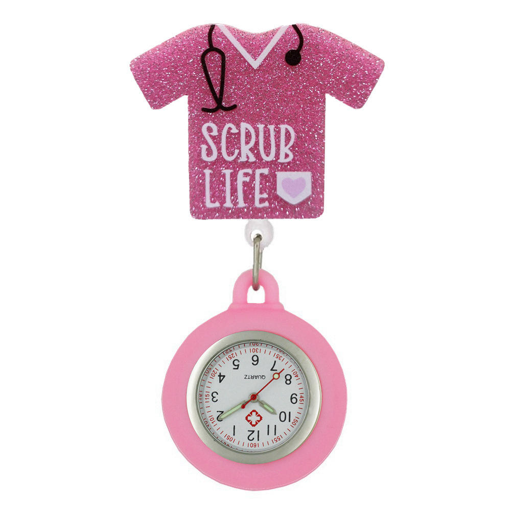 New Acrylic Retractable Nurse Badge Reel Pocket Watches Clip Hang Clockfashion Medical Doctor Id Card Holder Lanyard
