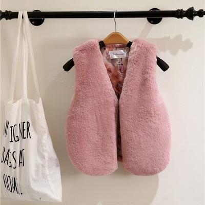 Ropa para niños, chaleco mullido, chaqueta de imitación de piel apilada y engrosada, chaleco de bebé, chaleco, chaleco
