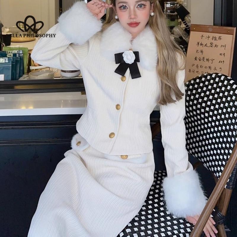 Patchwork pelz kragen anzug kleid winter neue senior verdickung zwei-stück frauen mantel