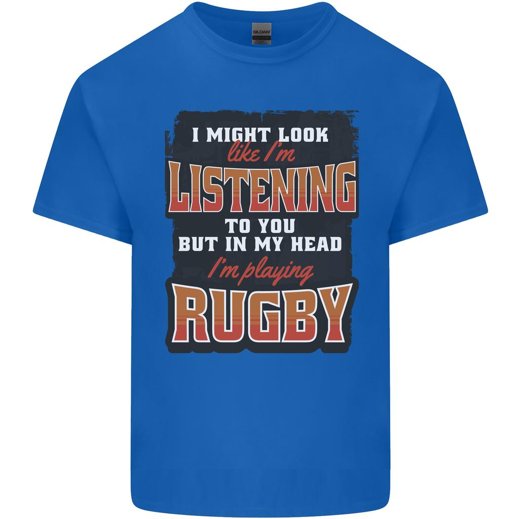 In My Head Im Playing Rugby Funny Unisexs Light Cotton TShirt