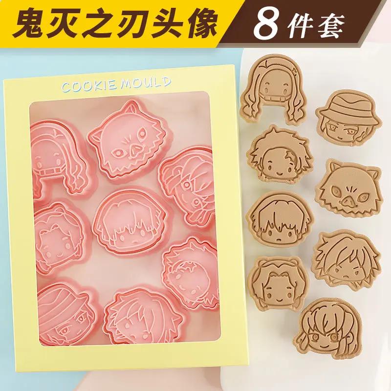 Kolekcja Foremek do Ciasta i Ciastek Demon Slayer Tanjirou Nezuko DIY 3D Forma do Pieczenia Zestaw Narzędzi do Ciastek Kuchnia Wafle Naczynia do Pieczenia Gadżety do Ciastek With box white