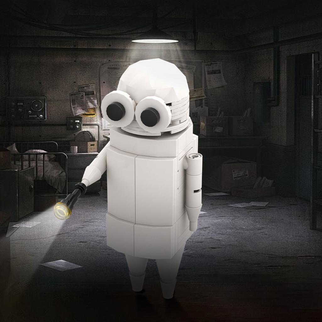 Cylindrical Man Four-color Building Block Model Small Particles Children's Educational Assembly Building Block Toys