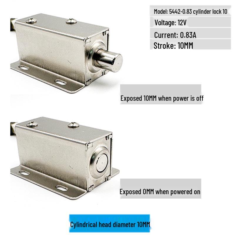 Elektromagnetický zámek 10MM 12V DC HD5442 s válcovou hlavou