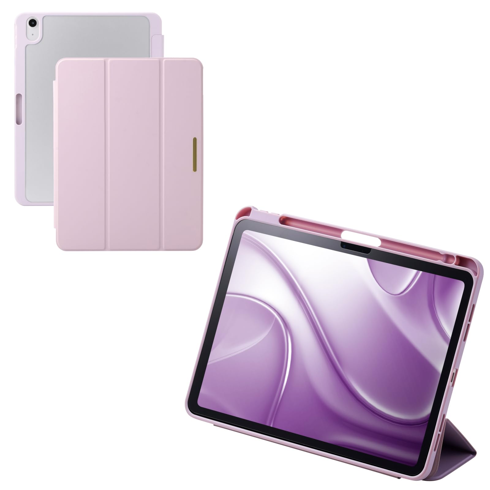 

ELECOM Case Cover for iPad Air Soft Clear Sleep Stylus CHIC STYLE 11-inch (M3/M2) 2025/2024, Flap, Leather, Back, Mode, Holder, Lavender,