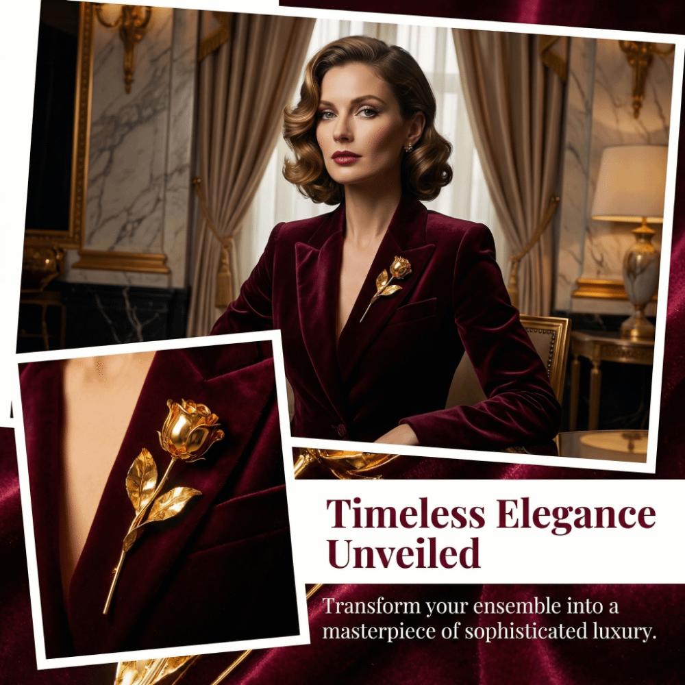 Vintage Rose Flower Brooch Elegant Rose Brooch Autumn and Winter Lapel Pins  Cardigans