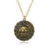 Pirates Of The Caribbean Aztec Gold Color Coin Necklace Retro Skull Pendant Punk Hip Hop Necklace