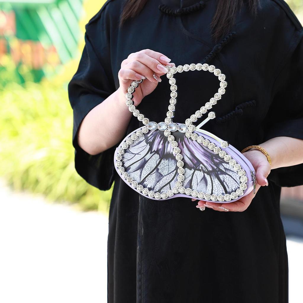 2024 Rhinestone Butterfly Evening Handbag - Trendy Personalized Women's Accessory
