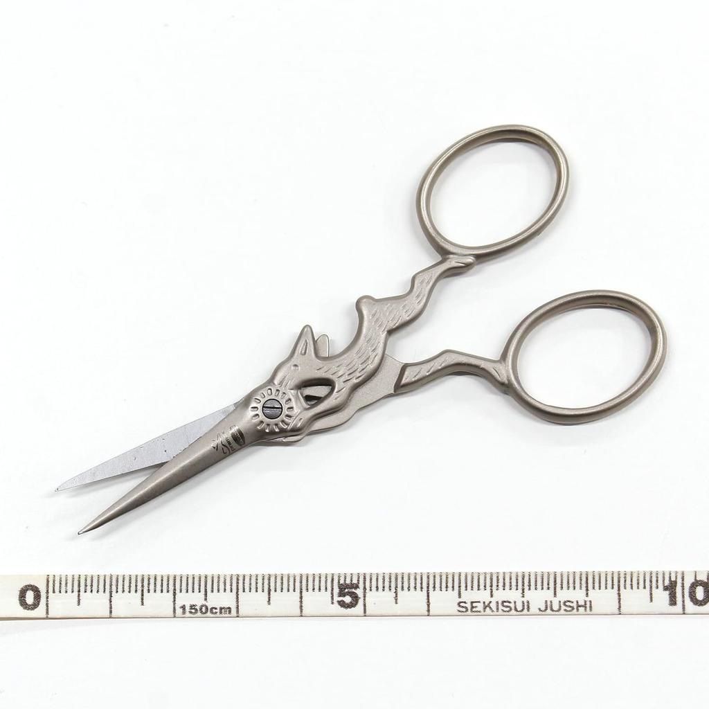 Premax Embroidery Scissors, Rabbit Design, Matte Silver, 10cm