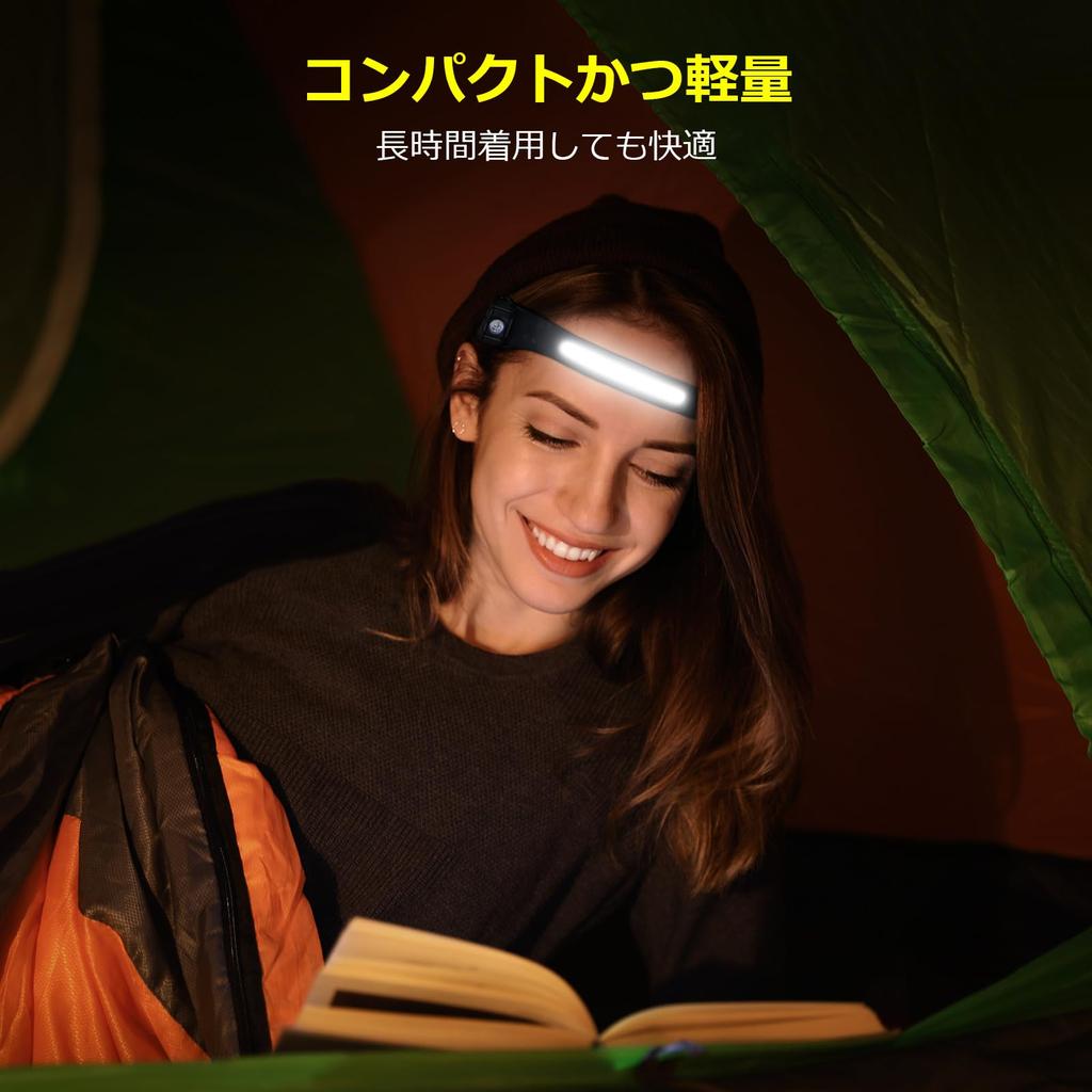 Lepro Rechargeable LED High COB Adjustable Sensor 5 Lighting for Camping and Running Headlight, Brightness, 230° Wide-Angle Lighting, Angle, Included,
