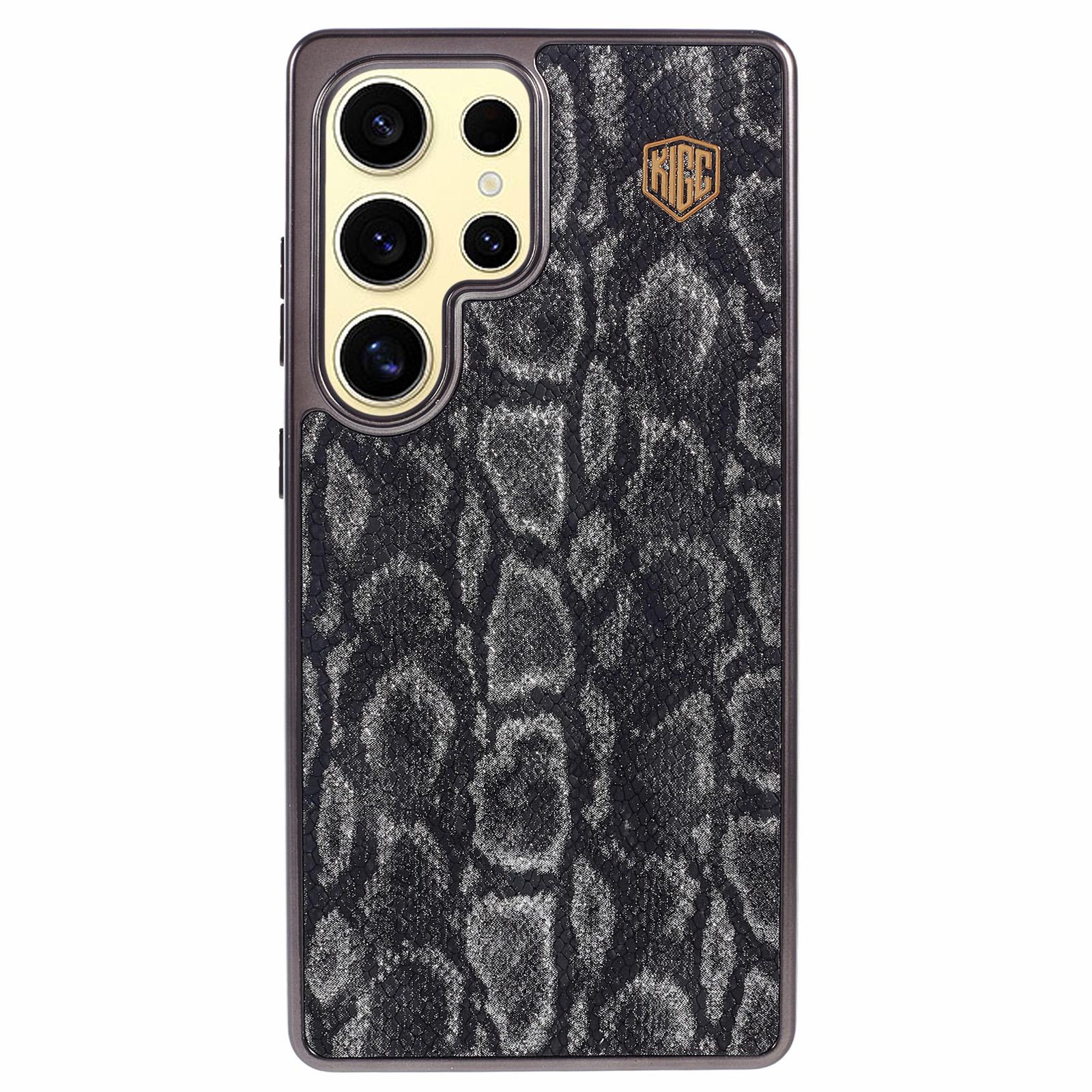 

KIGC For Samsung Galaxy S25 Ultra Case Compatible with MagSafe Hybrid Phone Back Cover Snake Texture Black