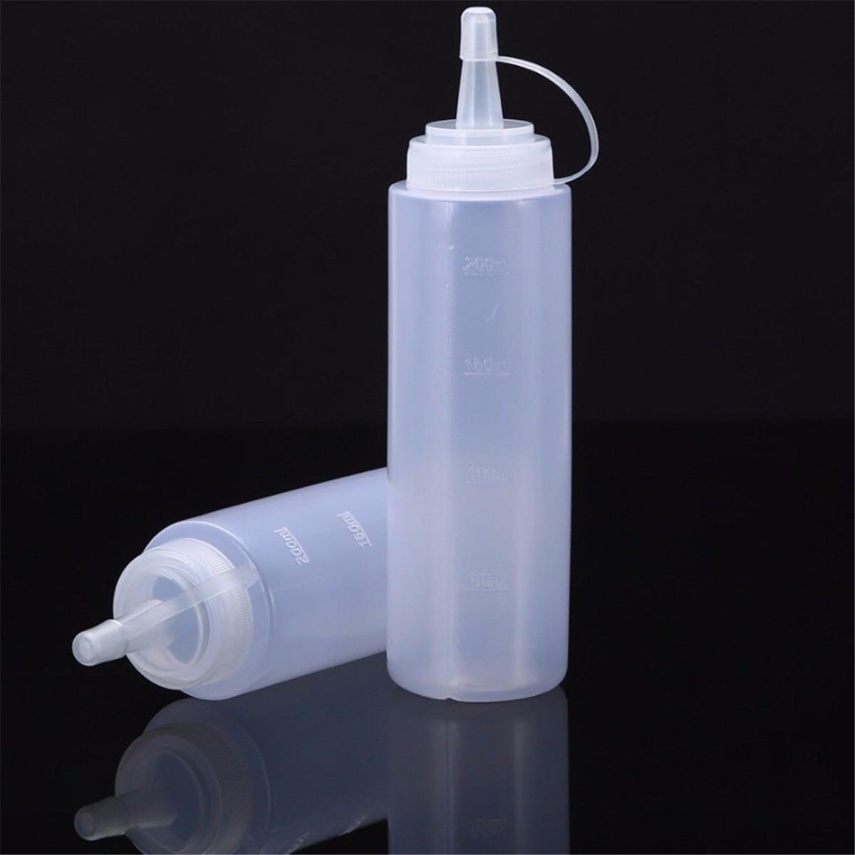 Plastic Squeeze Bottle Condiment Dispenser Ketchup Mustard Sauce Clear 8oz 8oz/240ml белый