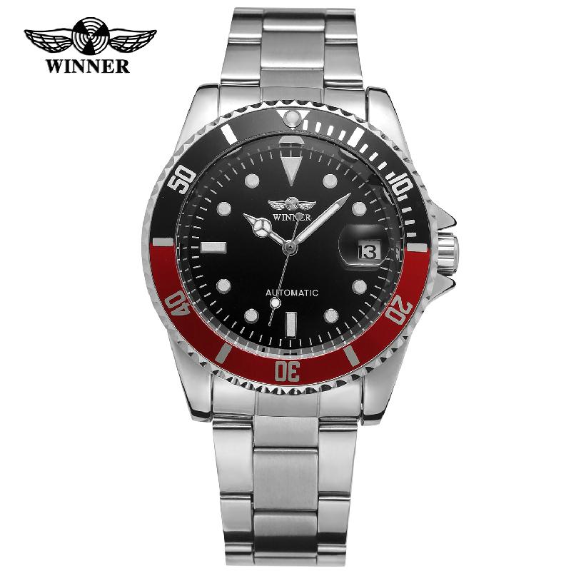 Winner Automatische Mechanische Herrenuhr Top Marke Luxus Drehbare Lünette Timer Leuchtendes Zifferblatt Datumsanzeige Männliche Klassische Armbanduhr