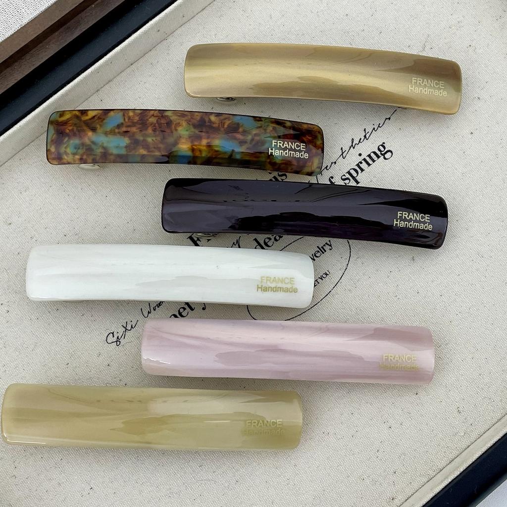 Korean New Design Retro 8.5cm Strip-Type Hair Clip high Ponytail Clip Fashion Acetic Acid Spring Clip Hair Accessories