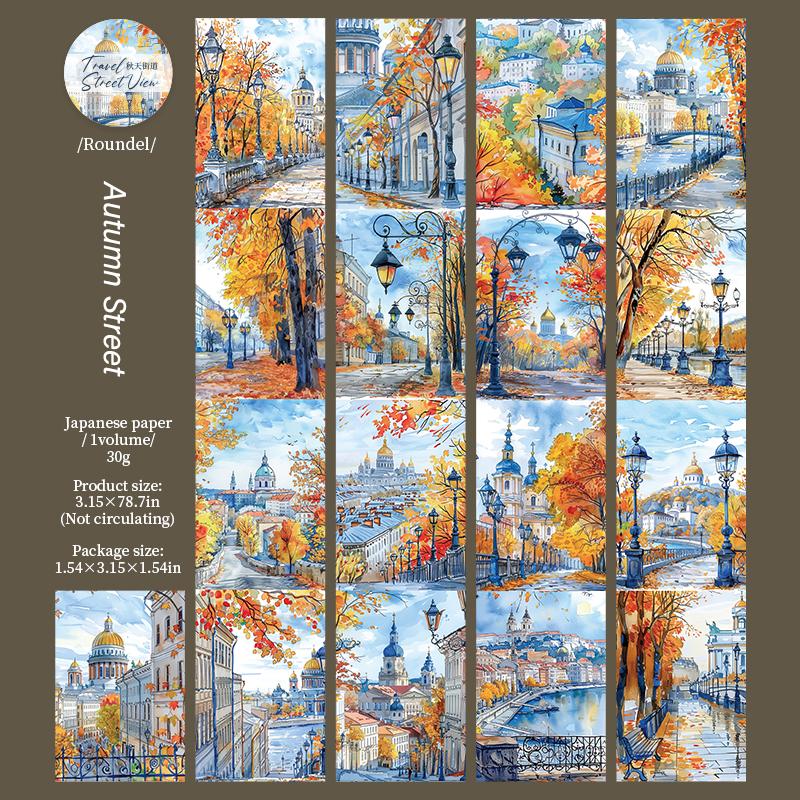 Velká velikost Páska Cesta Příroda Krása Pouliční krajina Páska Scrapbook DIY Ruční účet Obal na mobilní telefon Dekorace zápisníku