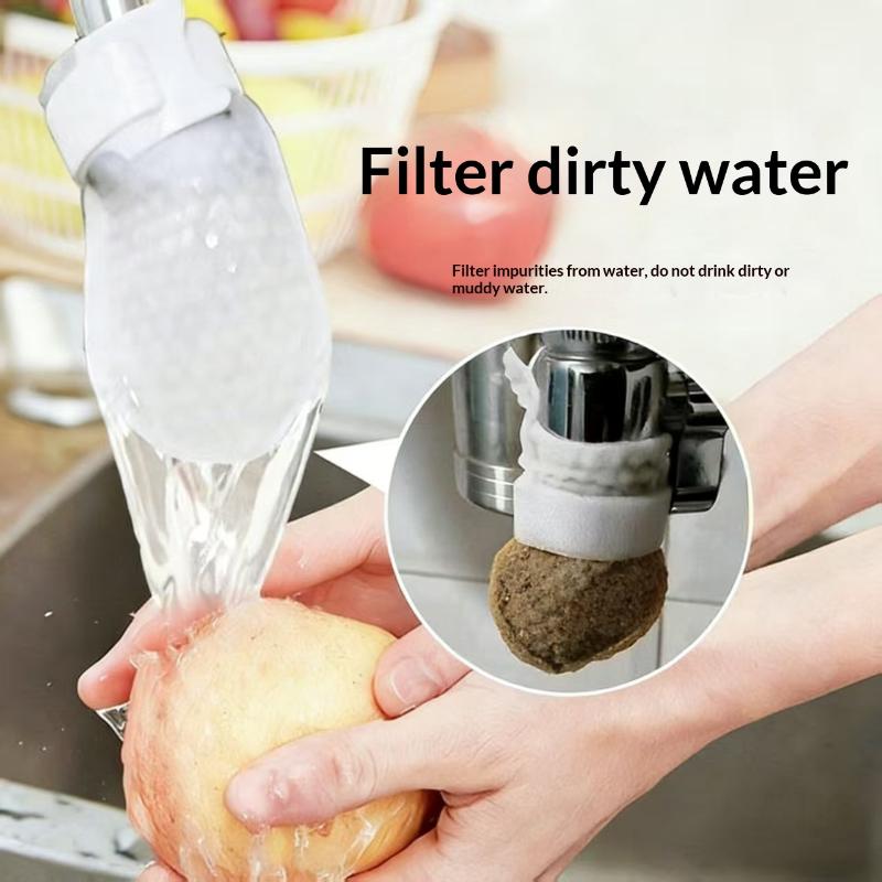 40/50/100Pcs Universal Faucet Filter Cotton Anti-Splash Thickened Faucet Filter With T-Strap Tap Water Filter Bag