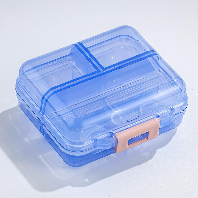 Portable Weekly Pill Organizer Box with 8 Compartments for 3x Daily Medication