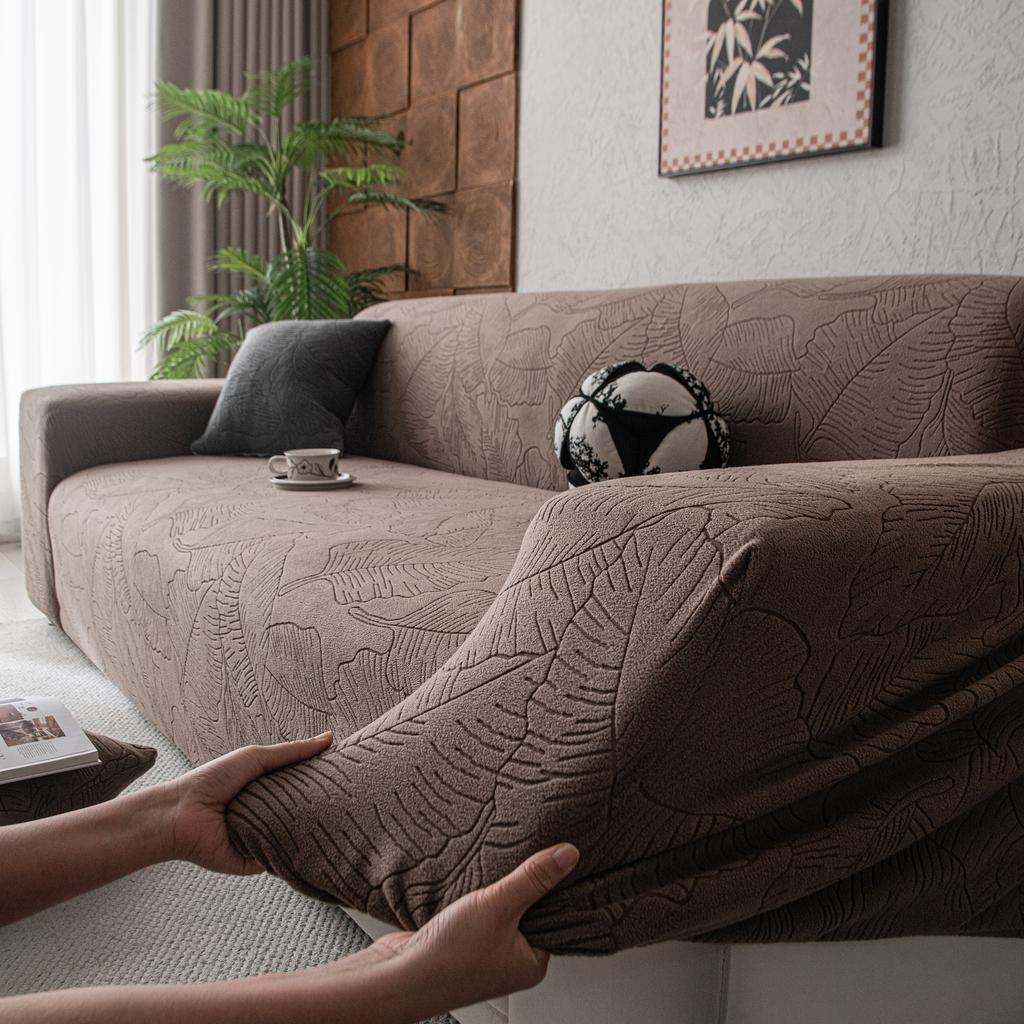 1 Pc Jacquard Sofa Cover Full Coverage Elastic Sofa Cover Decorate The Sofa In The Living Room Multiple Color Sofa Cover