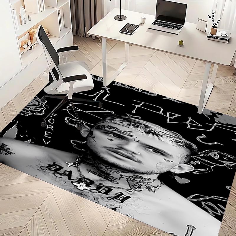 1 Stück Lil Peep Druck Teppich - Weich, Waschbar, Rutschfest, Innenmatte, Wohnzimmer, Home Office Dekorativer Teppich, Büro Dekorativ