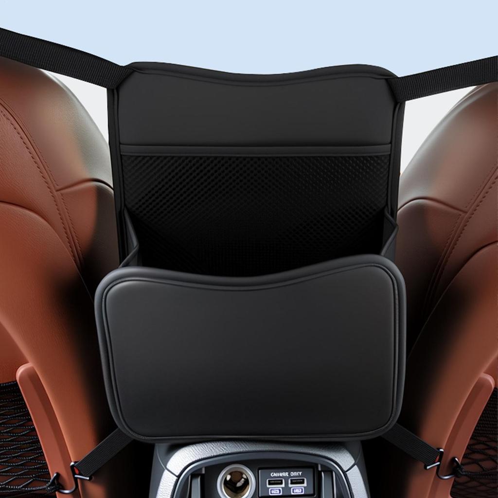 Car Organizer Between Front Seats PU Leather Container With Compartments Between The Seat Storage Bag For Snack Key Cup Purse