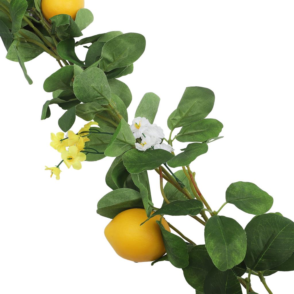 Artificial Lemon Garland Spring Fruit Garland with Lemons for Front Door Home Kitchen Party Wedding Decor 6.6ft