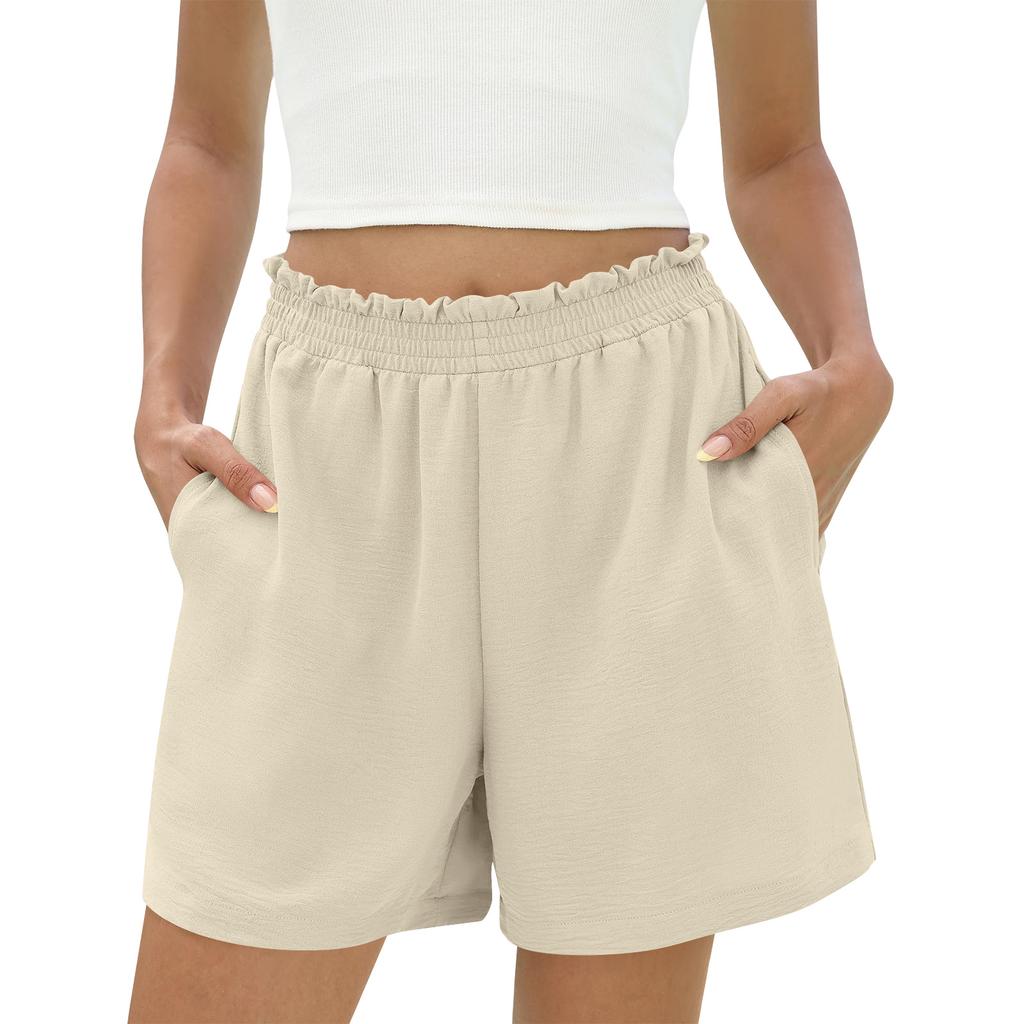 Shorts For Women Casual Summer High Waisted Wide Leg Beach Vacation Shorts With Pockets