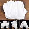24PCS White Cotton Work Gloves for Dry Hands Ceremonial Handling Film Jewelry Silver Inspection Gloves Household Cleaning Tools