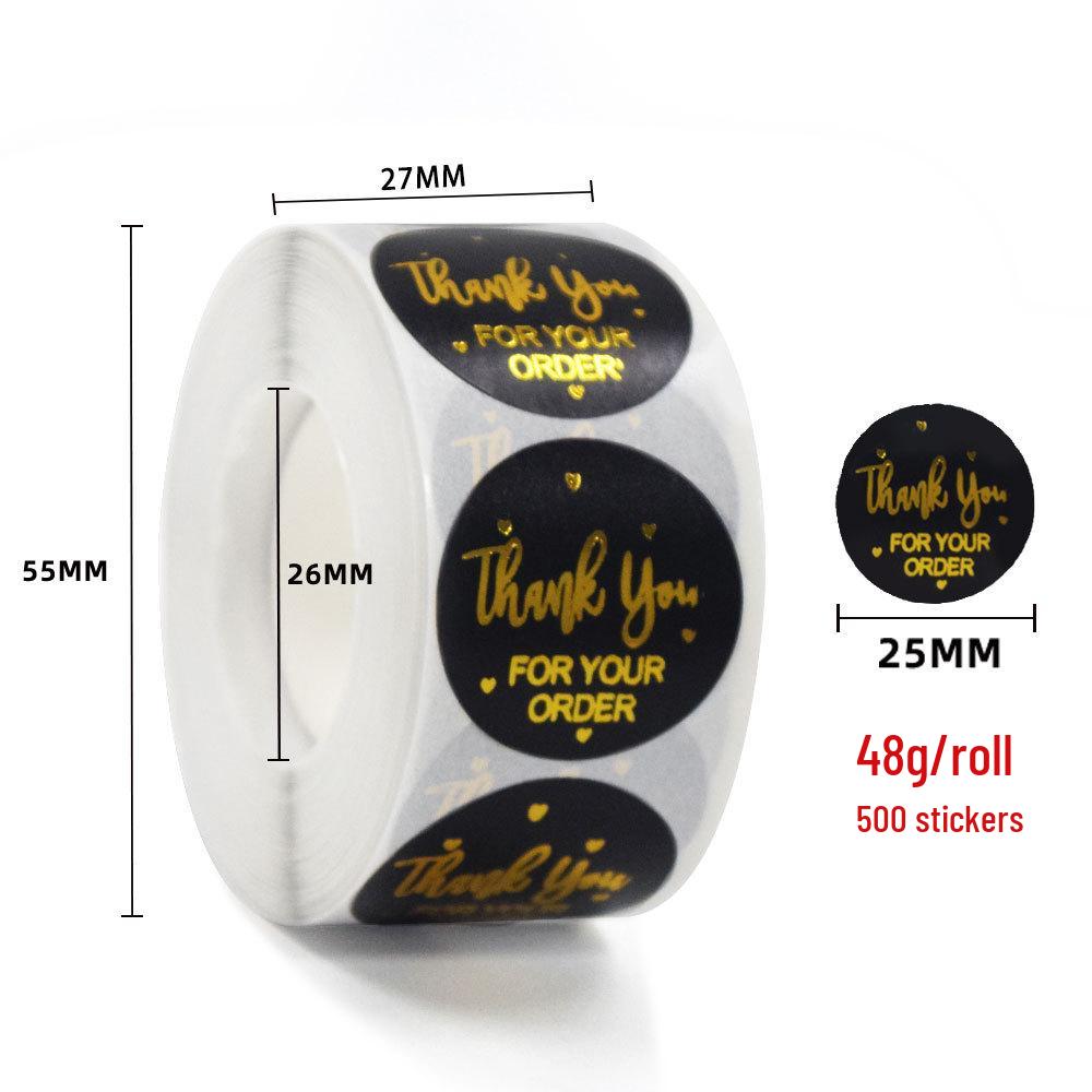 Gold Foil Stamped Colored Kraft Paper Labels for Takeaway & Baking Packaging