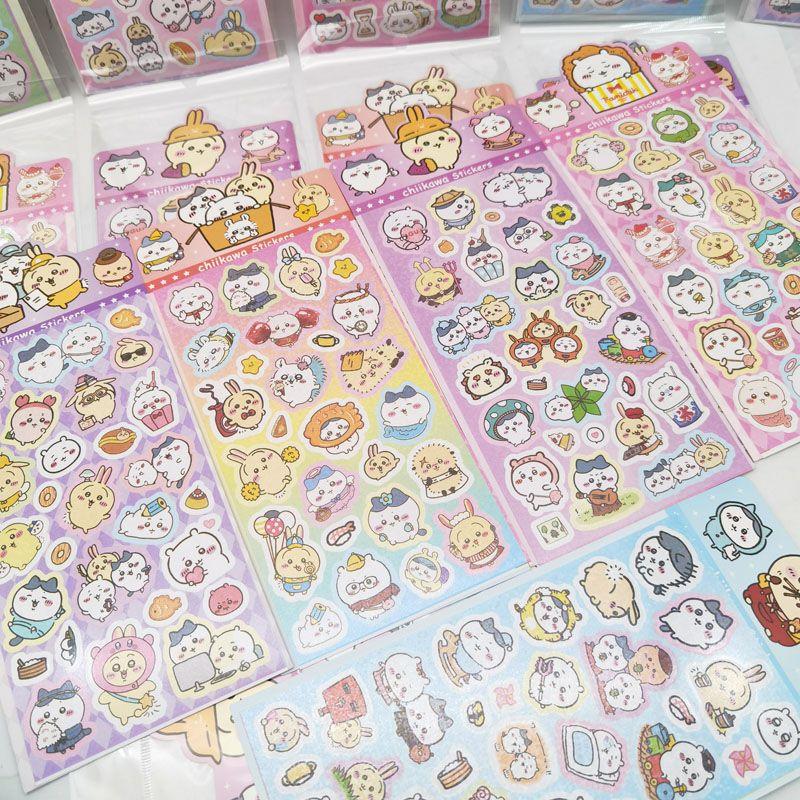 20Sheets Mix Kawaii Chiikawa Animation Decals Adorable Hand Acount Suitcase Phone Case Laptop Decals Kids Playthings Presents