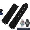 26*19mm Bracelet de Montre en Caoutchouc Silicone Applicable pour Hublot BIG BANG Bracelet Homme Noir Avec Boucle Papillon Outils Accessoires de Montre