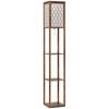 Three-Shelf Standing Lamp - Rustic Brown/White