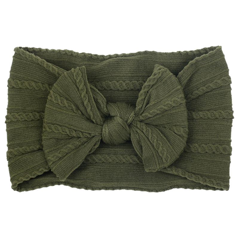 Solid Color Bow Baby Headbands, Soft Elastic Nylon Wide Hairbands for Infants