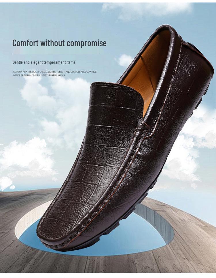 Men's Plus Size Genuine Leather Slip-On Driving Loafers, Soft Sole Moccasins, Sizes 45-47