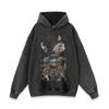 Vintage Washed Oversized Cotton Hoodie With Cartoon Character Print Unisex Streetwear Long Sleeve Sweatshirt