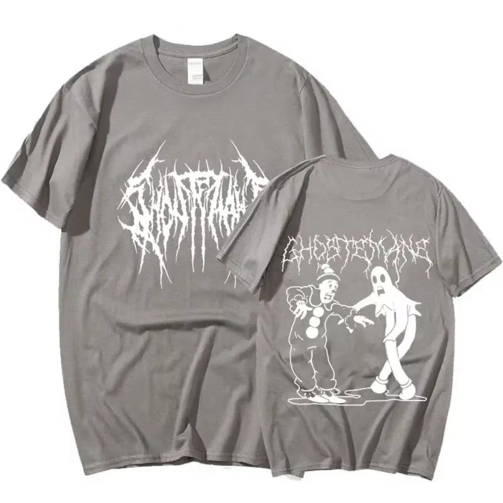 Ghostemane Double Sided Print T-shirt Men Women  Fashion Hip Hop Metal Gothic Rock T Shirt Oversized Loose Streetwear