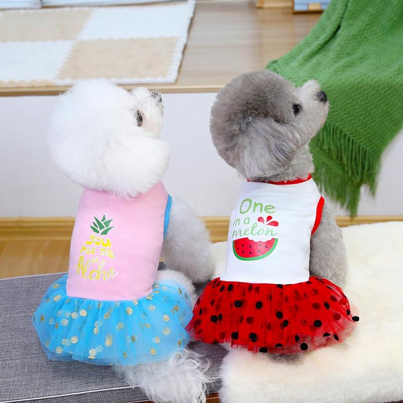 Pet Dog Fruit Printed Tutu Skirt Dress Dog Clothes