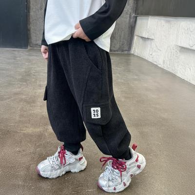 Boys' Cargo Trousers - Spring & Autumn 2025, Casual Korean Style for Small & Medium Children