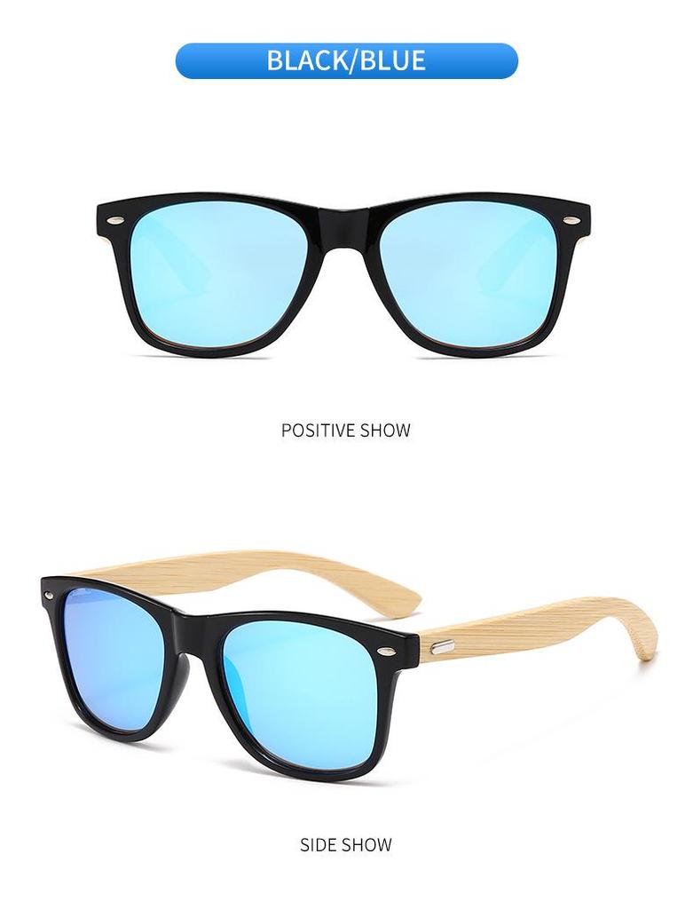 Retro Polaryzacyjne Okulary Bambusowe z Bambusowymi Zausznikami Mao - Unisex Styl Europejski i Amerykański