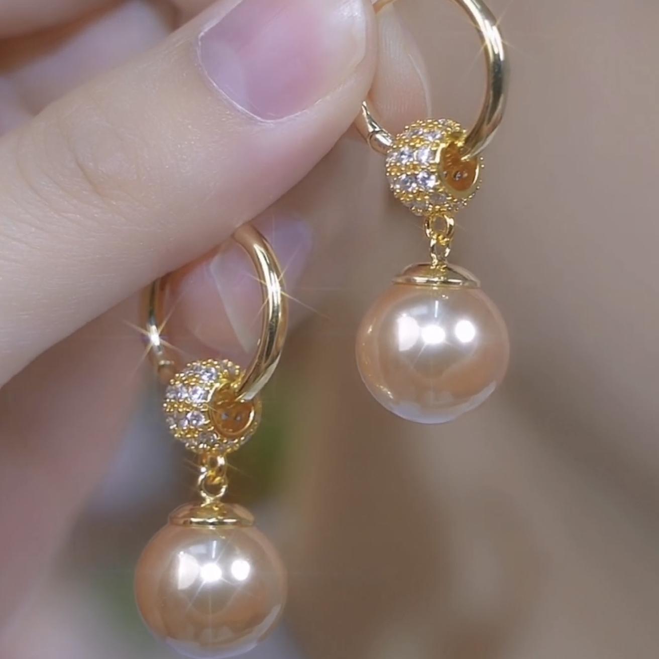 Champagne Pearl Tassel Earrings, Women s Fashion Earrings, Earrings, and Jewelry