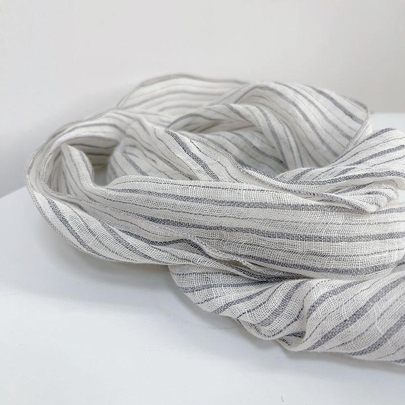 Thin Linen Scarf Slender And Narrow Long Breathable Neck Protection Silk Scarf Women'S Versatile Extended Shawl