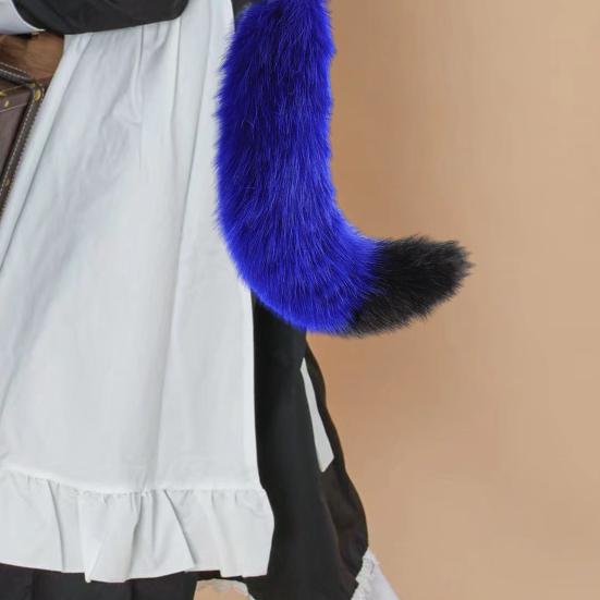 Cosplay Fake Fox Tail Soft Fuzzy Plush Banded Contrast Color Adjustable Waist Circumference Elastic Band Performance Club Dance Paty Costumes