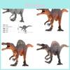 Realistic Spinosaurus Pvc Figure Yellow Grey And Light Grey Collectible Toy Model