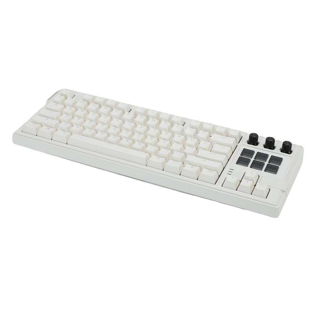 USB Wired Mechanical Keyboard 75 78 Key Layout 6 LCD Programmable Keys Red RGB Backlit Hot Swap Keyboard for PC Gaming
